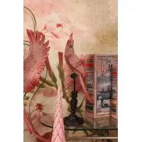 papegaai op stok 35 cm, roze